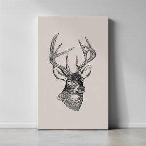 Deer Wall Art | Deer Art Wall Decor | Decorative Deer Art | Forest Animal Wall Decor | Minimalist Wall Art | Deer Wall Decor | UNFRAMED