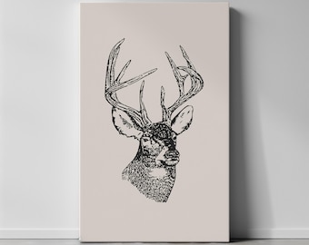 Minimalist Deer Art Print | Forest Animal Wall Decor (UNFRAMED)
