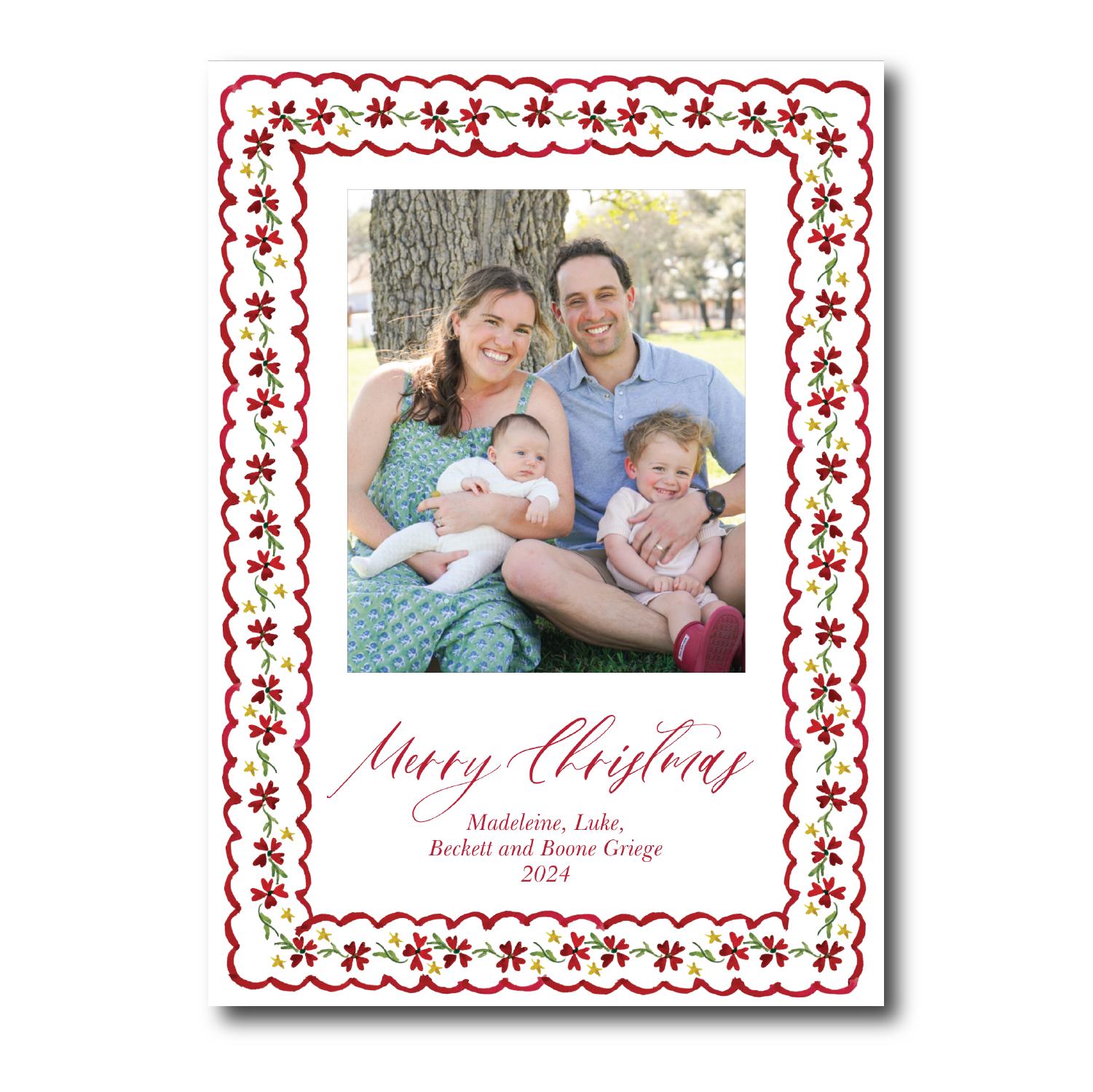 DIGITAL DOWNLOAD: Customizable Holiday Card, Christmas 2024, Swedish Flowers