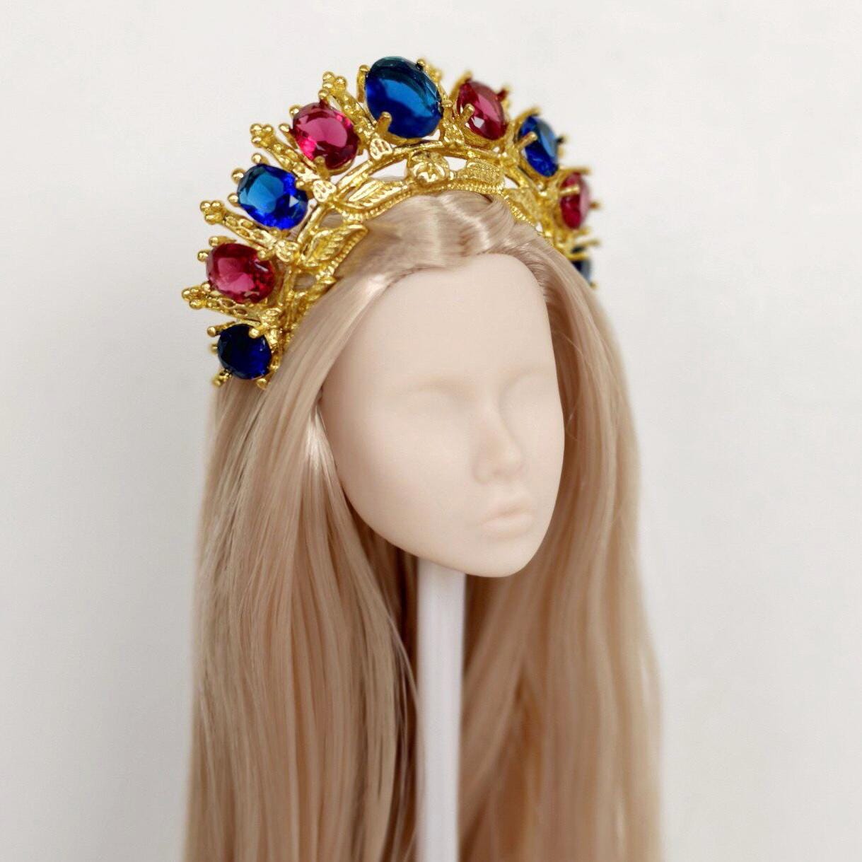 Gold Tiara With Red Gems - Etsy display picture 1