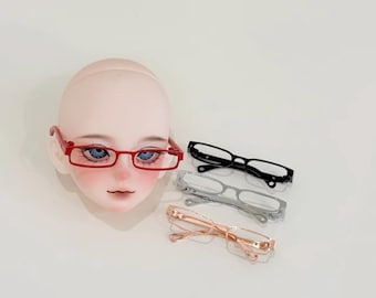 Miniature Rectangular Glasses Frame for MSD BJD Dolls | Red, Black, Silver, Rose Gold Frame