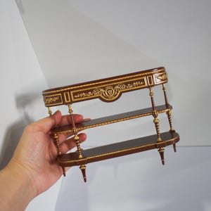 1:6 Scale French Style Ornate Gilded Console Table for Dollhouse