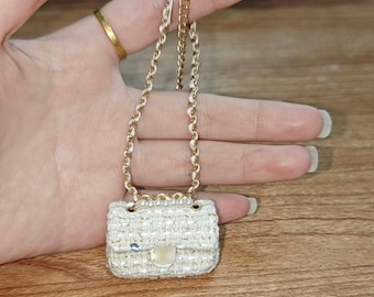 Luxury Tweed Shoulder Bag for Fashion Doll Accessories