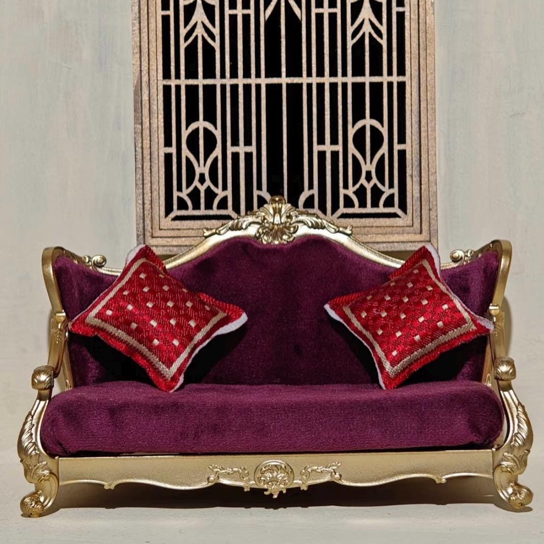 Canapé Rococo/Baroque – Palazzo Int – Doré – Tissu Tapissé – 163 Cm – Reproduction