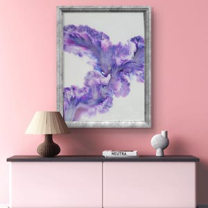 abstract art/Fluid art, wall decor, purple, purple wall art, resin, metallic paint