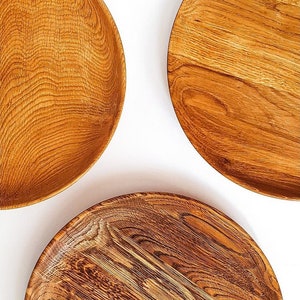 Round Wooden Plate, Natural Wood Plate, Child Safe Dish, Wooden Dish, Wood Dinnerware, Side Dish Platter, Eco-friendly Plates, Rustic Plate