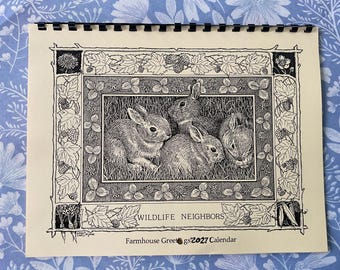 2027 Wildlife Neighbors Wall Calendar, illustrated and printed by LC DeVona of Farmhouse Greetings