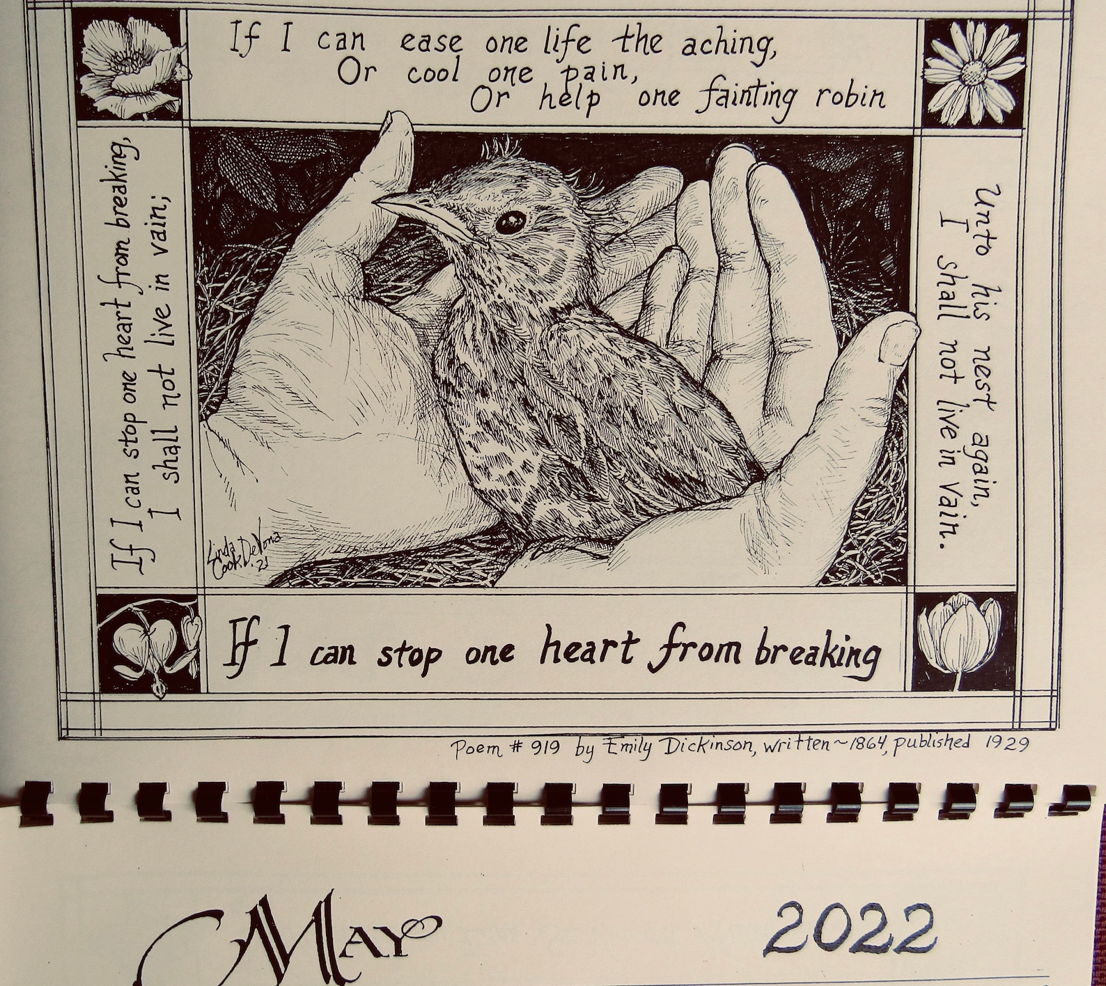 2022 Wall Calendar12 Poems by 4 Poets Dickinson Frost Etsy