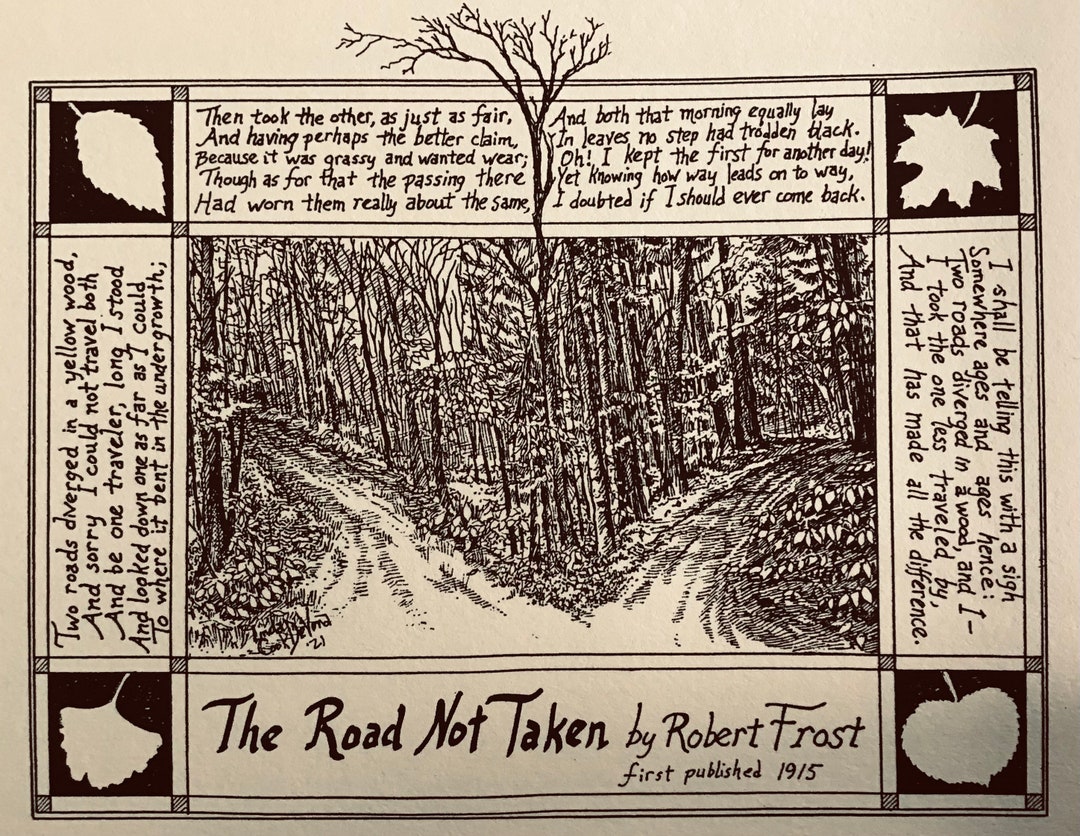 The Road Not Taken by Robert Frost: 6-pack of Blank, Ivory