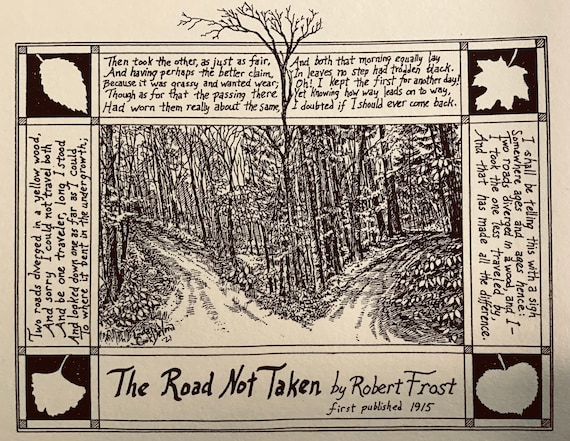 The Road Not Taken by Robert Frost: 6-pack of Blank, Ivory