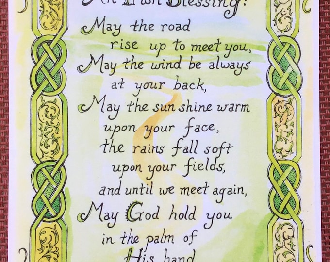 Irish Blessing With Celtic Border Set of 4 4x6 Colored - Etsy