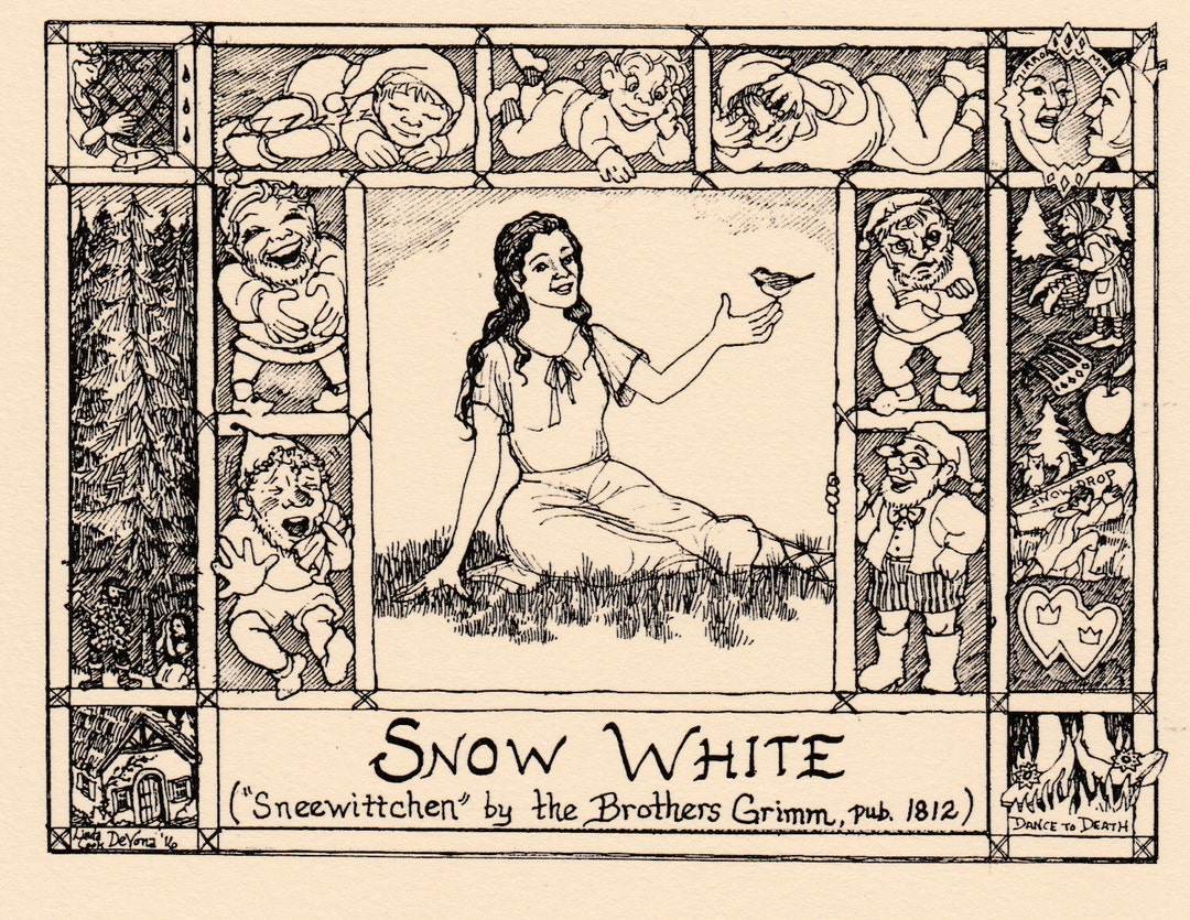 Snow White ( Sneewittchen): 6-pack of Blank, Ivory Notecards With