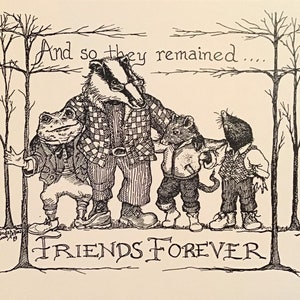 And So They Remained Friends Forever LC DeVona notecards-6, blank, ivory cards w env based on the last chapt of Wind in the Willows