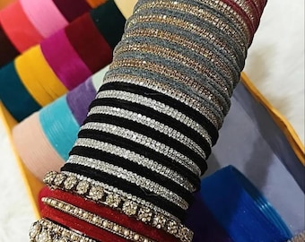 Kashmiri Velvet Bangles Combo set