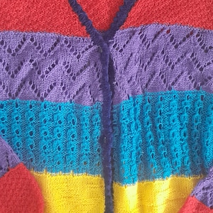 Gestreept, kleurrijk vintage vest, vest, wol, handgemaakt