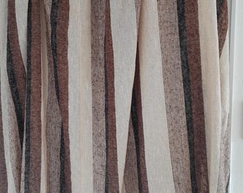 Striped, woven vintage curtains from Denmark, 70s