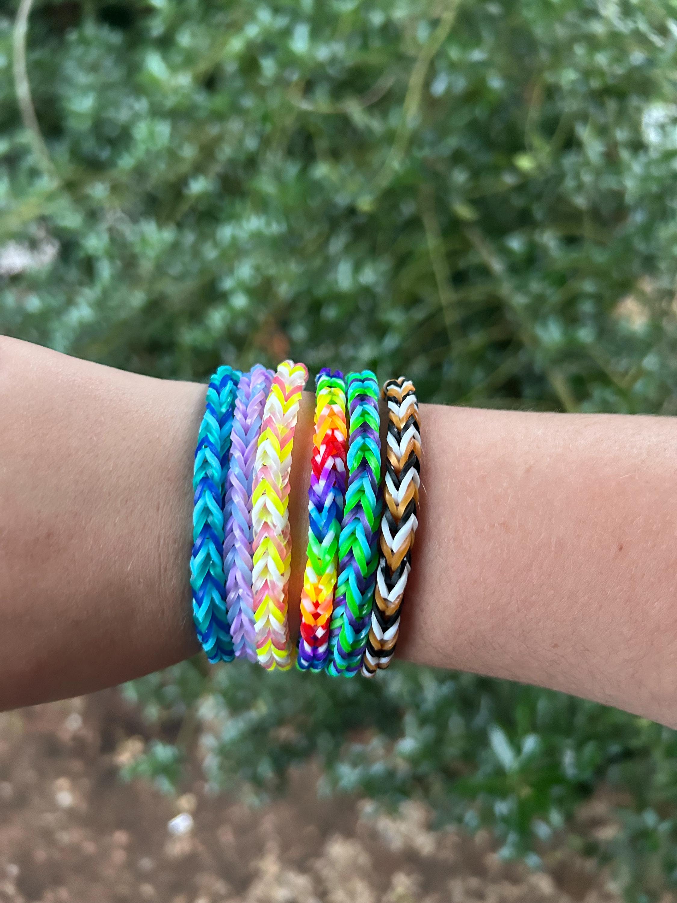 Handmade Rainbow Loom Fishtail Rubber Band Bracelet Kids Colorful Stretch Jewelry Custom Beaded Wristband Etsy UK