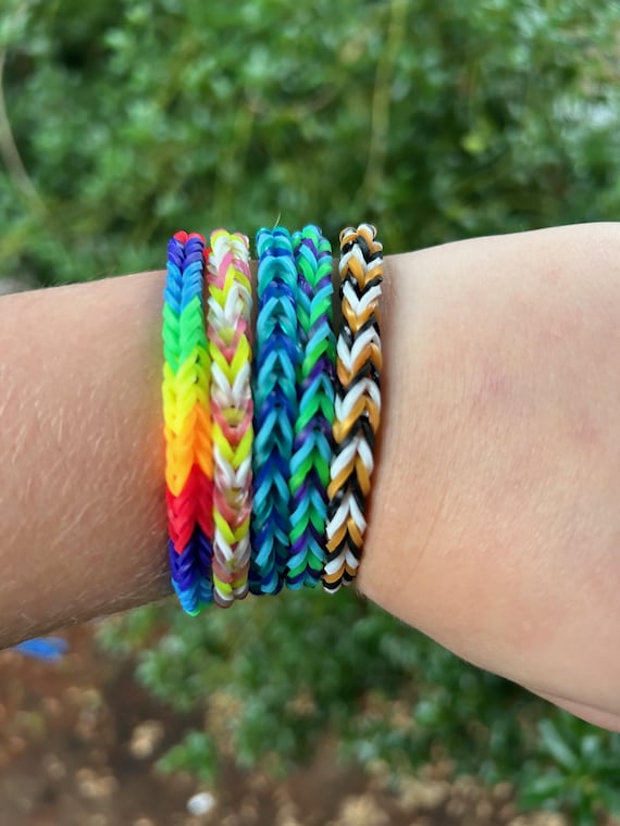 Handmade Rainbow Bracelet Handmade Rainbow Loom Fishtail Rubber