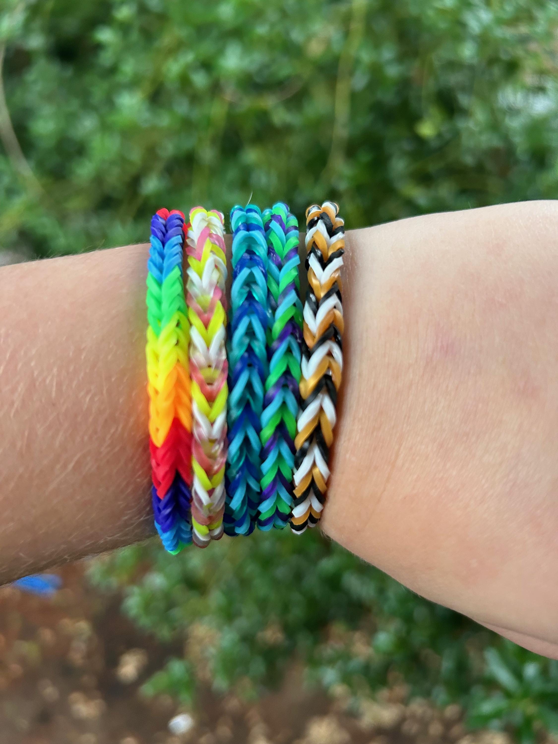 Pattern Crazy Loom Fishtail Bracelet Double Rainbow Loom Double