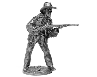 American Western Cowboy Polished Metal Sculpture Collectable Cowboy Miniature Figurine Soldier Wild West Cowboy Decoration Statue NOT A TOY!