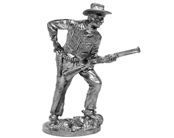 American Western Cowboy Polished Metal Sculpture Collectable Cowboy Miniature Figurine Soldier Wild West Cowboy Decoration Statue NOT A TOY!