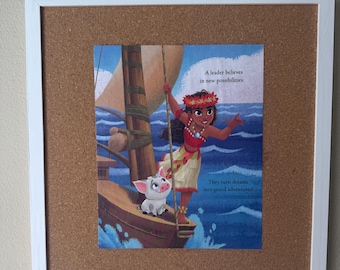 Disney Pin Board Moana made from Little Golden Book NO PINS INCLUDED Bambi Pluto Dopey Ariel Stitch Hercules Oswald Goofy Marie Disneyworld