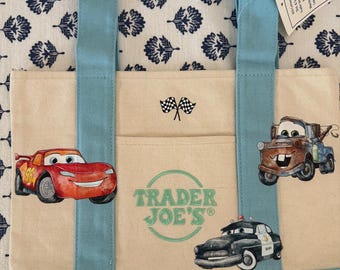 Bolsa pequena personalizada dupla face do McQueen de Carros da Disney, da Trader Joe's, peça única.