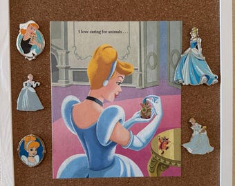 Kit de Pins da Cinderela da Disney, Quadro de Cortiça Personalizado com Pins Inclusos - Presente Perfeito