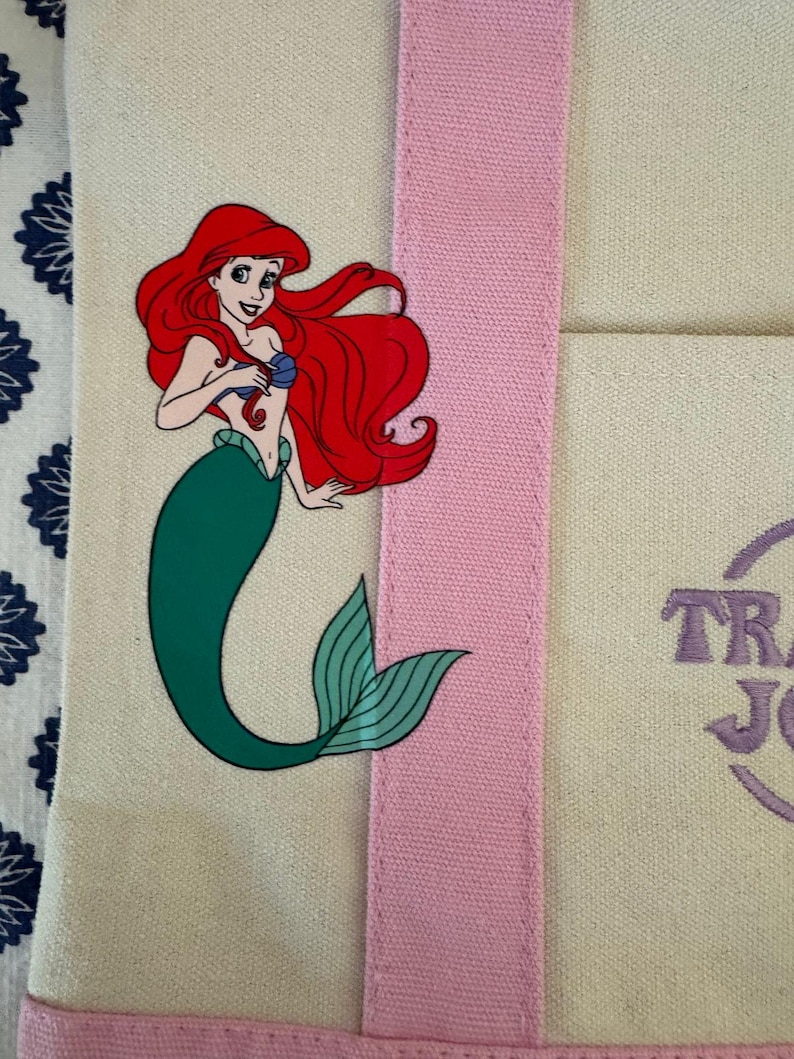 Disney Ariel Pink Double Sided Custom Made Trader Joes Mini Tote image 5