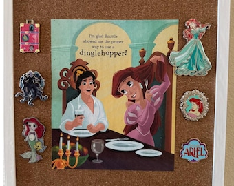 Disney Ariel Little Mermaid aangepast kurken prikbord met pinnen inbegrepen Perfect cadeau