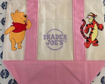 Disney Nalle Puh och Tiger Rosa Specialtillverkad Trader Joes Mini Tote