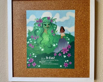 Disney Pin Board Moana and Te Fiti made from Little Golden Books NO PINS INCLUDED Bambi Pluto Dopey Ariel Stitch Hercules Oswald Goofy Marie