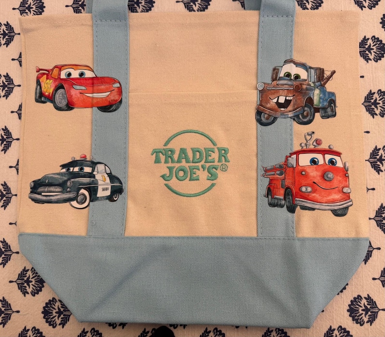 Disney Cars Lightning McQueen op maat gemaakte minidraagtas van Trader Joes, uniek in zijn soort afbeelding 5