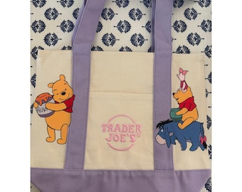 Copied - Disney Winnie The Pooh and Friends Purple Custom Made Trader Joes Mini Tote