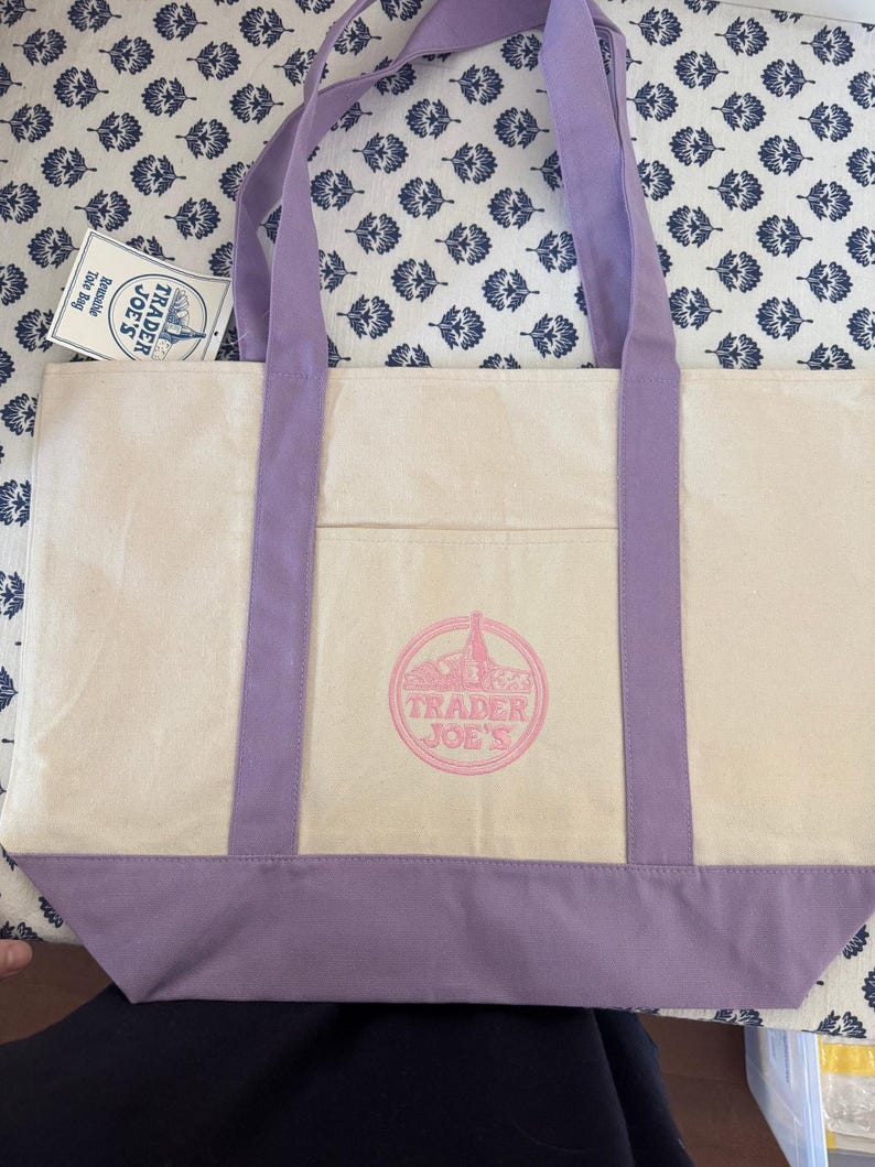 Disney Prinzessin Custom Made Trader Joes Large Purple Tote Belle, Ariel, Rapunzel Bild 7