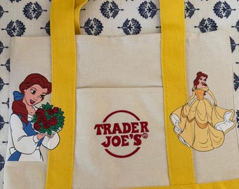 Disney Belle Rose Double Sided Custom Made Trader Joes Mini Tote