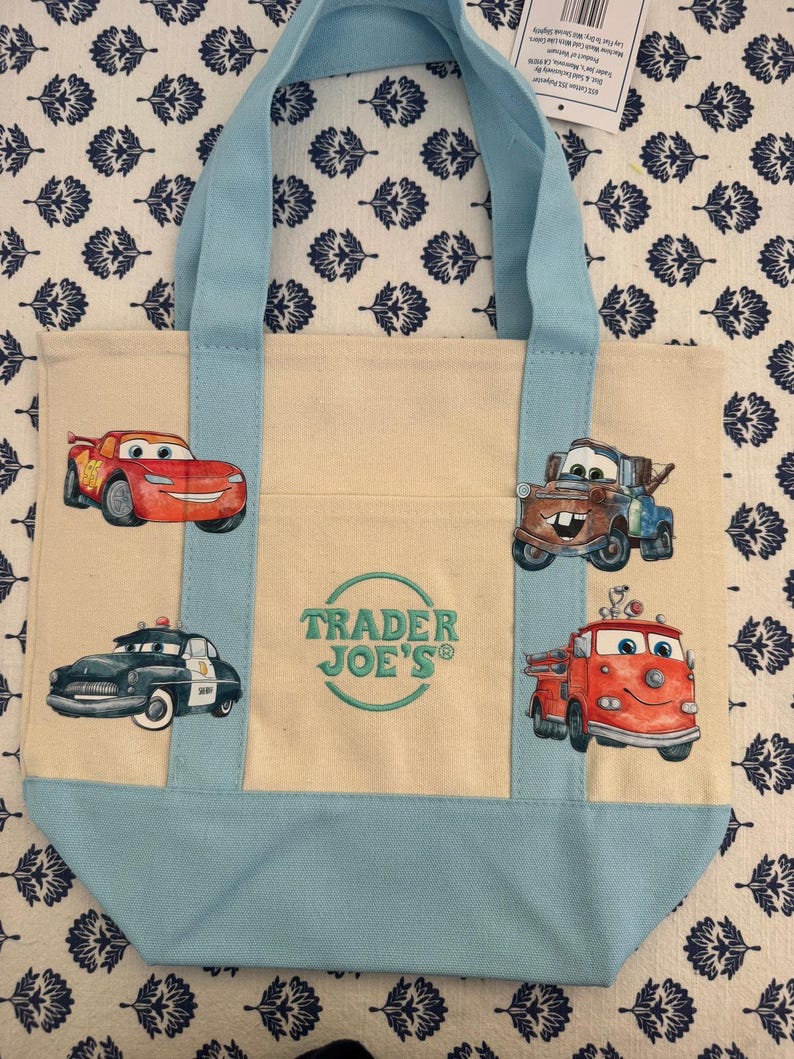 Disney Cars Lightning McQueen op maat gemaakte minidraagtas van Trader Joes, uniek in zijn soort afbeelding 2