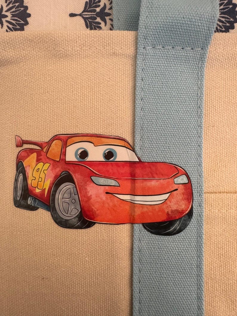 Disney Cars Lightning McQueen op maat gemaakte minidraagtas van Trader Joes, uniek in zijn soort afbeelding 4