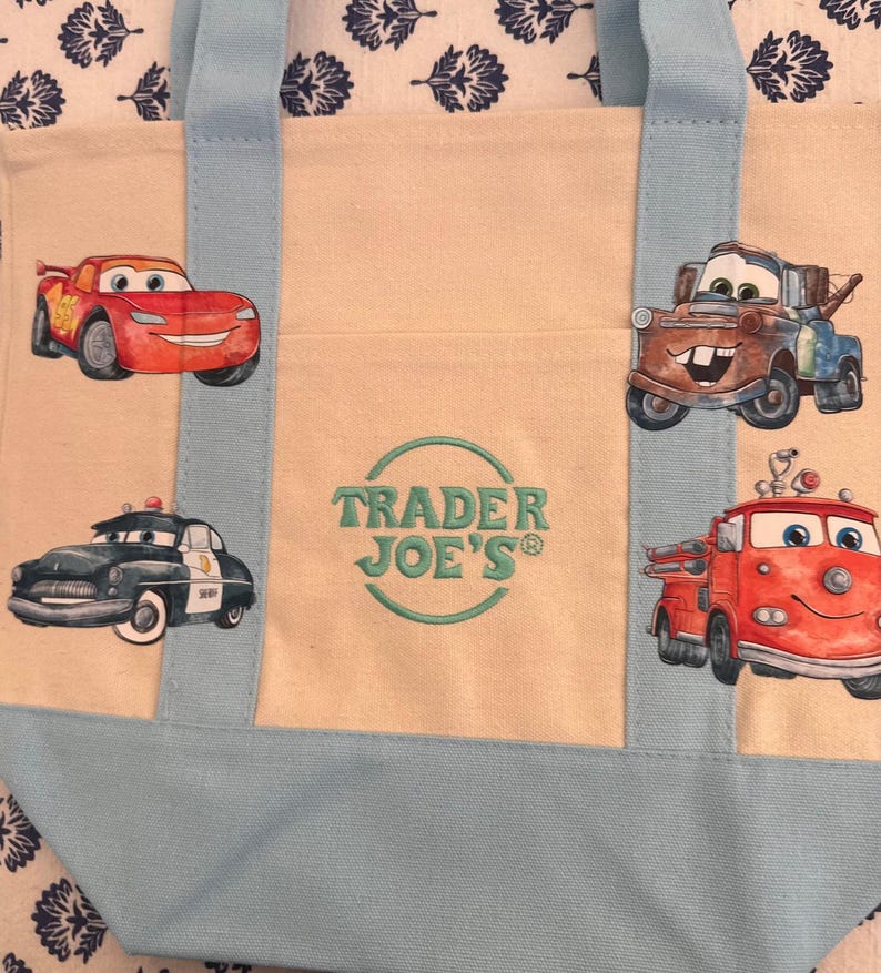 Disney Cars Lightning McQueen op maat gemaakte minidraagtas van Trader Joes, uniek in zijn soort afbeelding 9