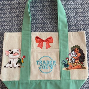 Disney Moana Pua and Hey Hey Custom Made Trader Joes Mini Tote One of a Kind image 2