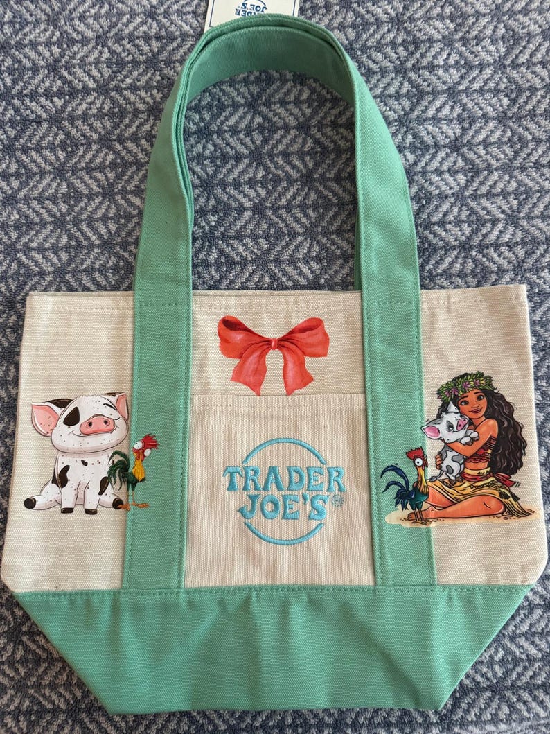 Disney Moana Pua and Hey Hey Custom Made Trader Joes Mini Tote One of a Kind image 2