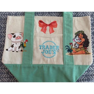 Disney Moana Pua and Hey Hey Custom Made Trader Joes Mini Tote One of a Kind image 1