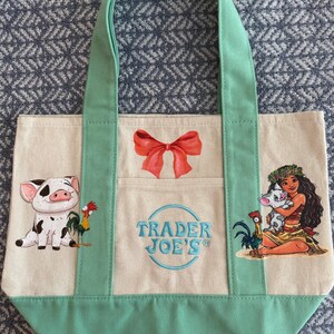 Disney Moana Pua and Hey Hey Custom Made Trader Joes Mini Tote One of a Kind image 7