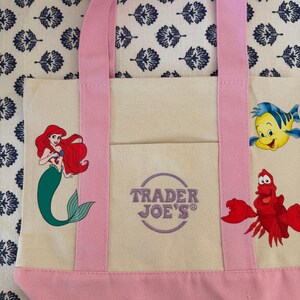 Disney Ariel Pink Double Sided Custom Made Trader Joes Mini Tote image 6