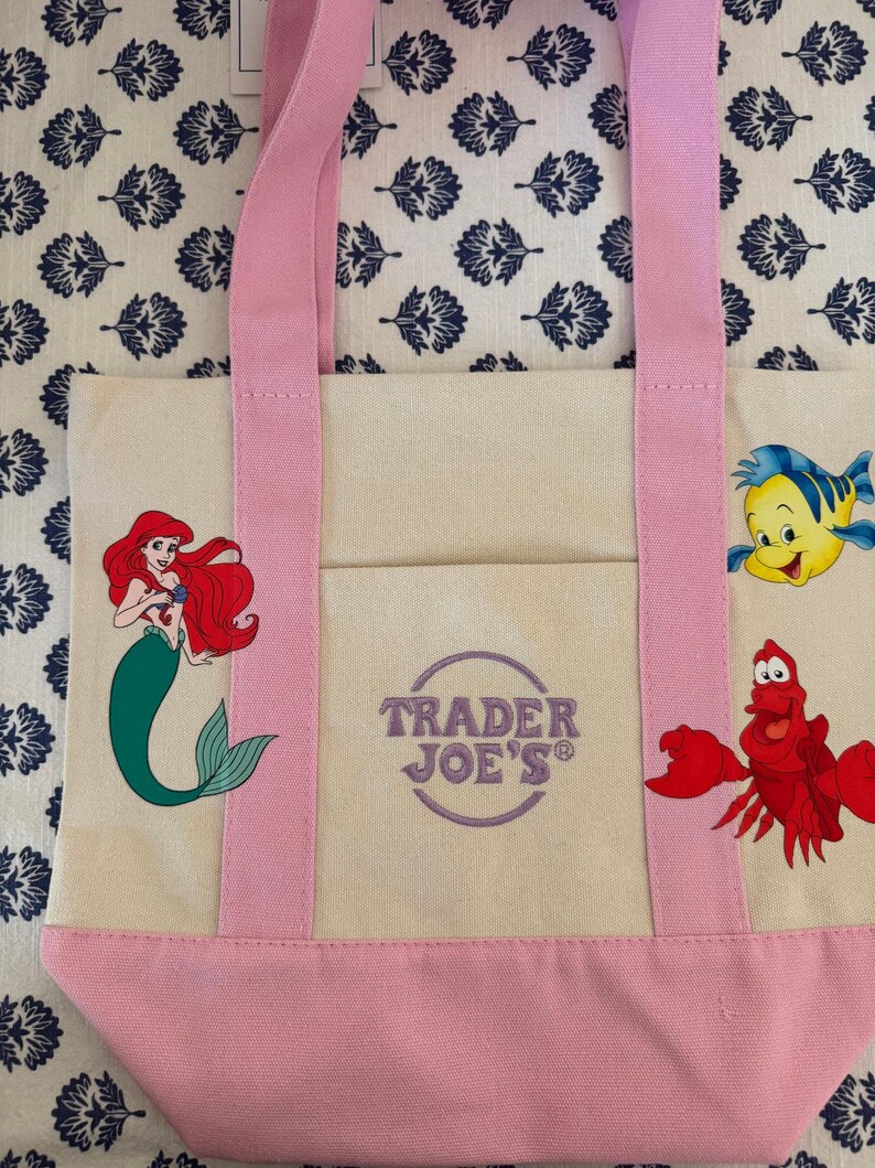 Disney Ariel Pink Double Sided Custom Made Trader Joes Mini Tote image 6