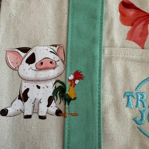 Disney Moana Pua and Hey Hey Custom Made Trader Joes Mini Tote One of a Kind image 4