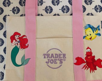 Disney Ariel Pink Double Sided Custom Made Trader Joes Mini Tote