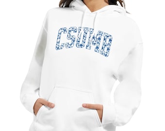 Sudadera con capucha de la Universidad Estatal de California en Monterey Bay (Cal State Monterey Bay) - Diseño floral inspirado en Loveshack, mezcla suave y acogedora