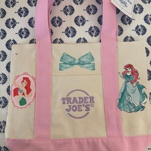 Disney Ariel Pink Double Sided Custom Made Trader Joes Mini Tote image 2