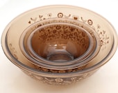 Vintage Pyrex Brown Glass Mixing Bowls